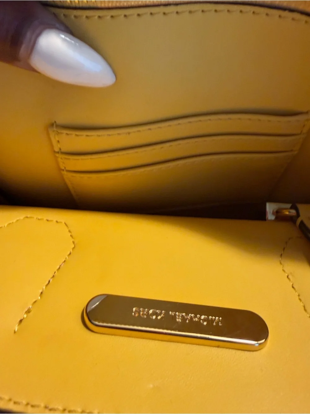 Michael Kors Yellow Leather Satchel with Gold Hardware